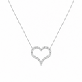 14K White Gold Diamond Heart Pendant Necklace 2.00 CT DP111 ILJJ