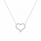 14K White Gold Diamond Heart Pendant Necklace 2.00 CT DP111 ILJJ