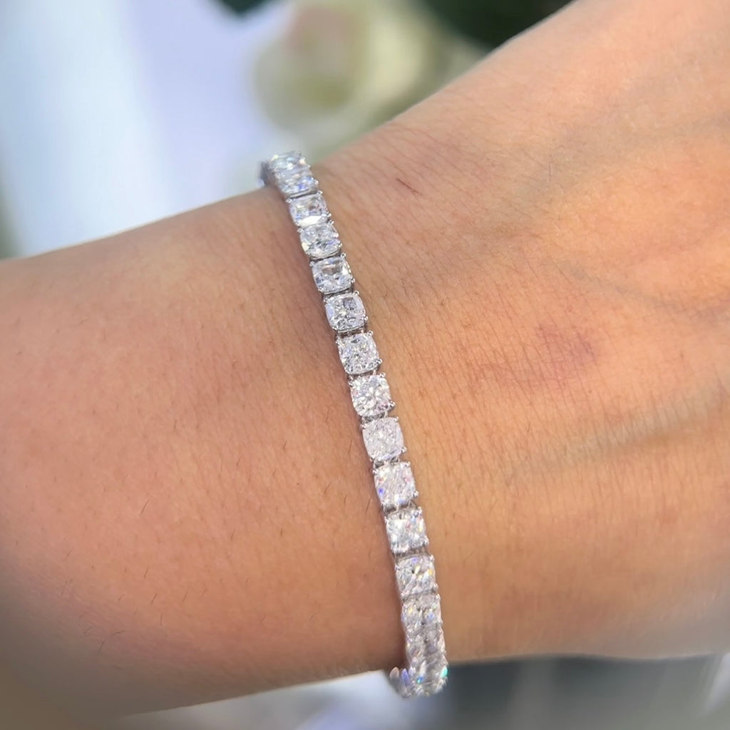 14K White Gold Lab Grown Diamond Bracelet with 12.49CT Diamonds DB110 GETJ