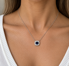 14K White Gold Pendant Necklace with 2.17ct Sapphires and 0.90ct Diamonds SDN022 ZEJ ISJJ