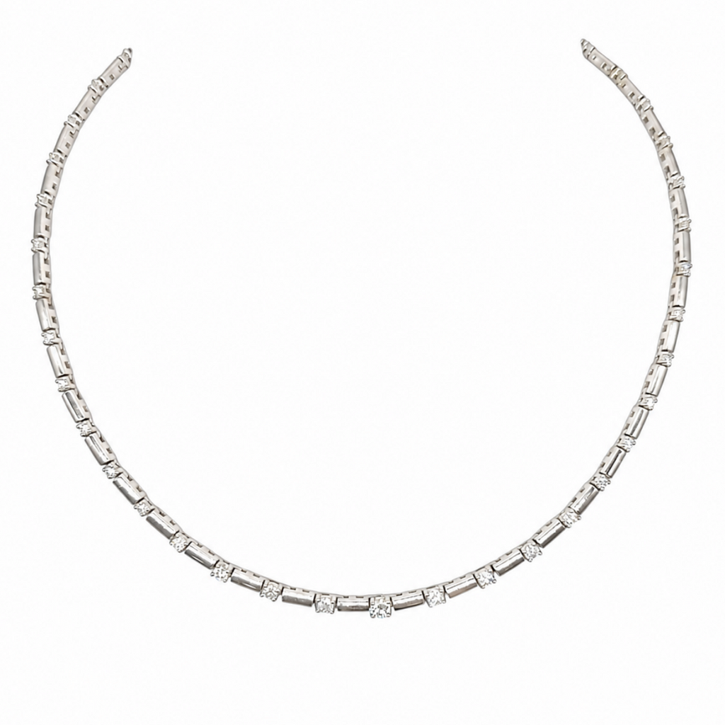 14K White Gold Diamond Necklace – 3.00CT Diamonds – 16 Inch DN019 GATJ