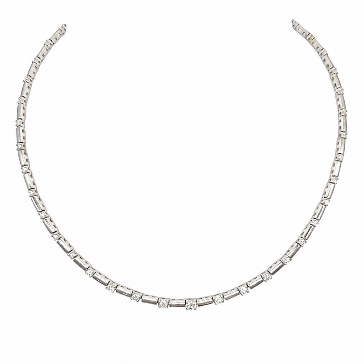 14K White Gold Diamond Necklace – 3.00CT Diamonds – 16 Inch DN019 GATJ