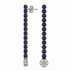 18K White Gold 1.20 Ct Sapphire & 0.65 Ct Diamond Drop Earrings