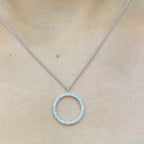 14K White Gold 1.00ct Diamond pendant “Circle of Life” ZTJ