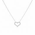14K White Gold Heart Pendant Necklace – 0.93CT Round Diamond Heart Necklace DP0033 TJJ