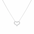 14K White Gold Heart Pendant Necklace – 0.93CT Round Diamond Heart Necklace DP0033 TJJ