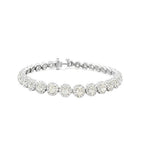 14K White Gold 7.00ct Oval Diamond Halo Bracelet – 7.00CT DB133 AIJJ