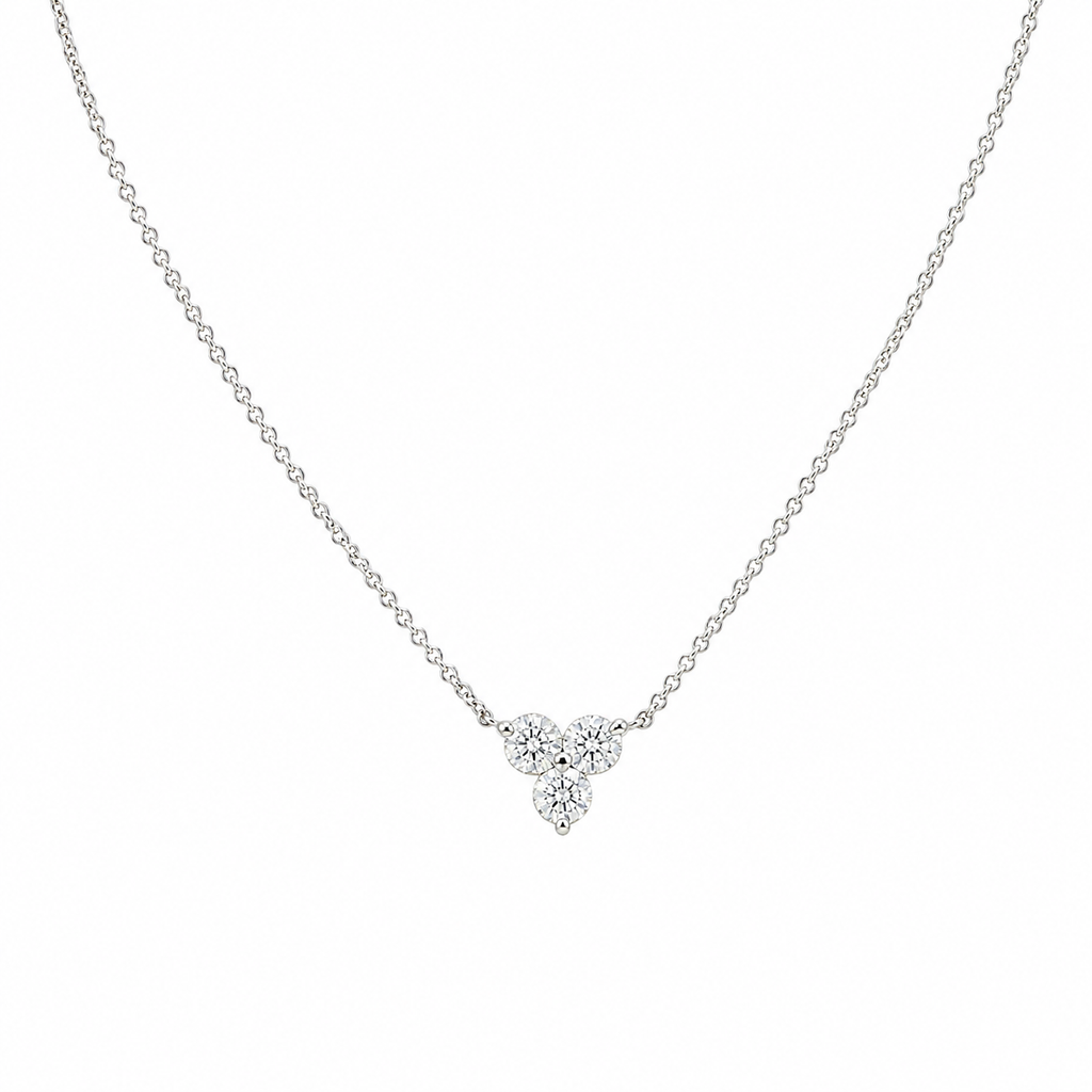 14K White Gold 1.13 CT Clarity-Enhanced Diamond Pendant Necklace IGJJ