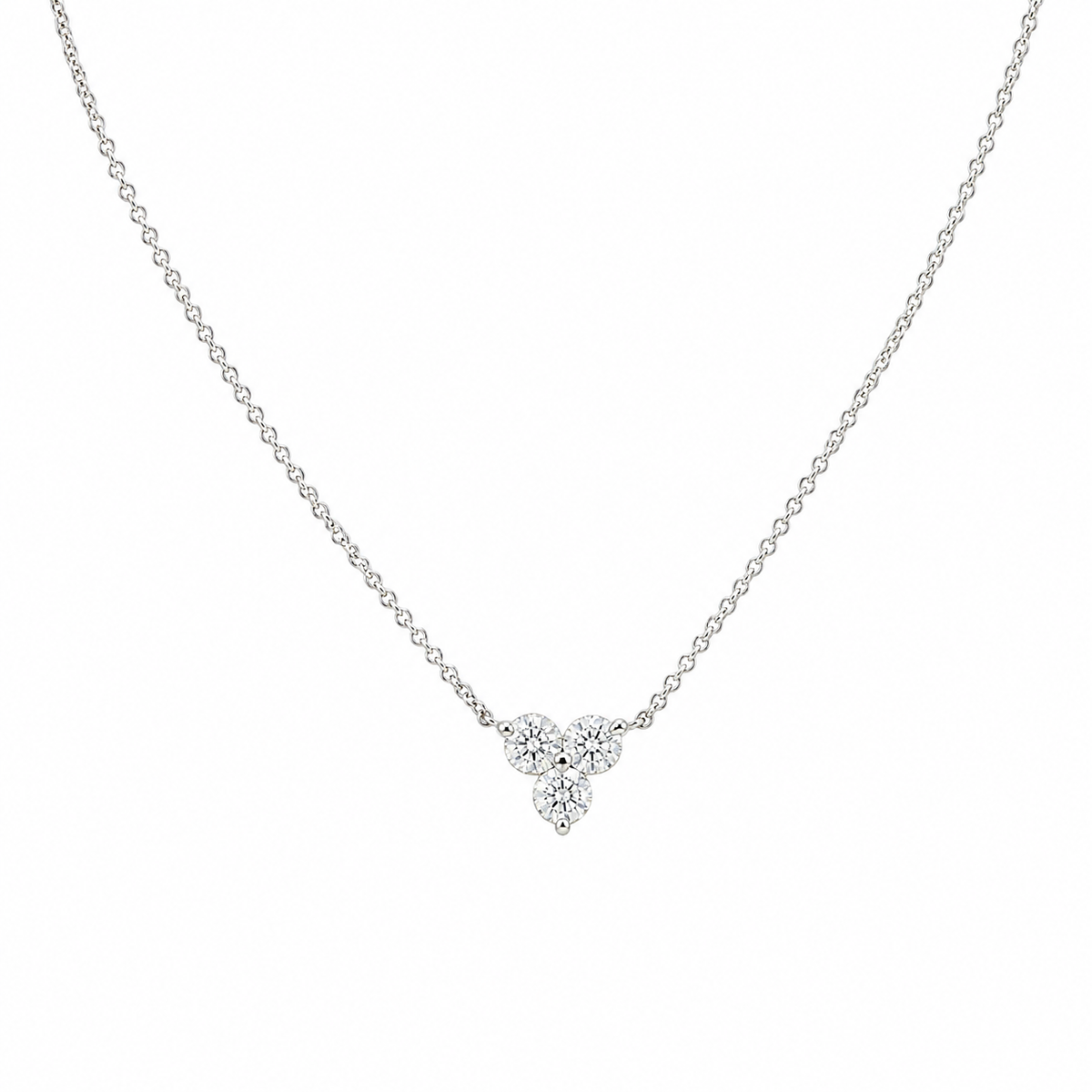 14K White Gold 1.13 CT Clarity-Enhanced Diamond Pendant Necklace IGJJ