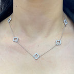 18K White Gold 4.70ct in diamonds Two sides Leaf style Necklace DN0049 AJJJ