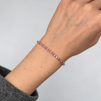 18K Rose Gold Bracelet with 0.61 CT Diamonds & 6.53 CT Pink Sapphires