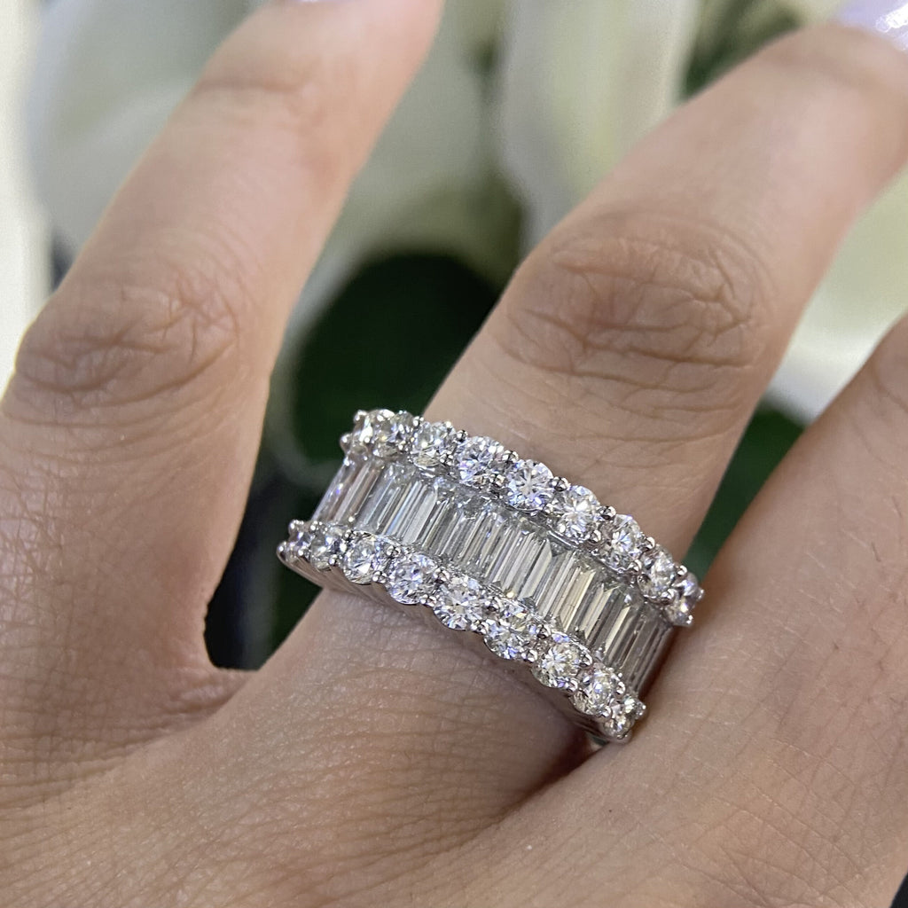 14K White Gold Diamond Ring – 3.58CT Total Diamonds | WB234