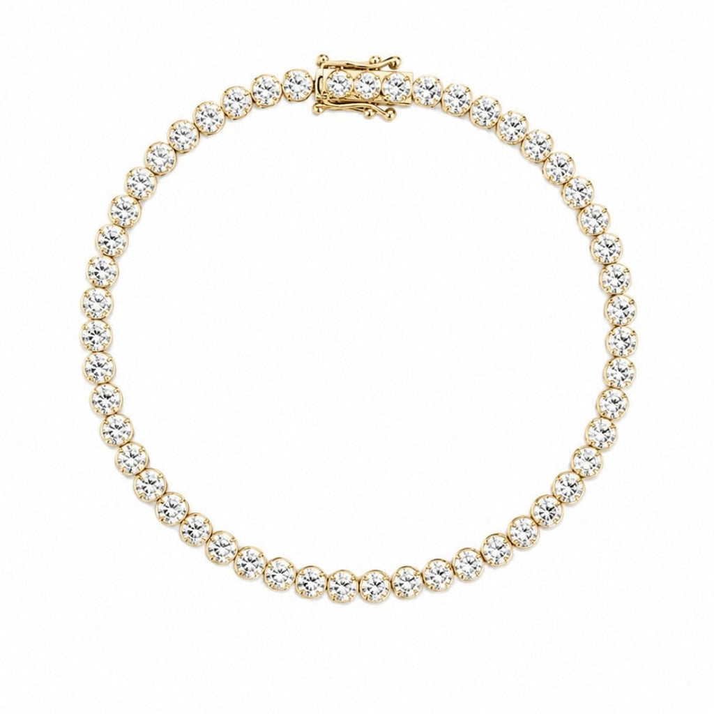 14K Yellow Gold Bezel Set Diamond Tennis Bracelet 2.32 PJBR5587-018