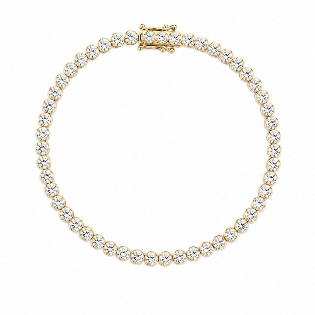 14K Yellow Gold Bezel Set Diamond Tennis Bracelet 2.32 PJBR5587-018