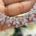 18K White Gold Diamond Necklace with 23.77ct natural Diamonds ,G color, VS2-SI1 Clarity. GA,TJJ