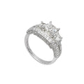 14K White Gold 3.20CT Clarity Enhanced Princess Cut Diamond Ring PRER GJJJ NGTJ