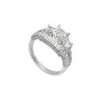 14K White Gold 3.20CT Clarity Enhanced Princess Cut Diamond Ring PRER GJJJ NGTJ
