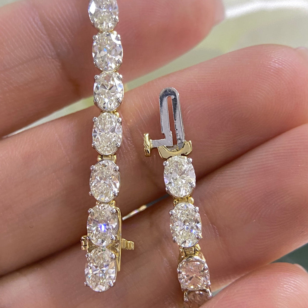 14K Yellow Gold Oval Cut Diamond Bracelet with 9.38CT Diamonds DB0072 LEJJ
