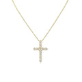 14K Yellow Gold Round Diamond Cross Necklace – 2.20CT Diamonds DP113 IEJJ