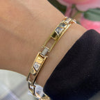 14K Yellow and White Gold Diamond Bracelet with 0.50CT Natural Diamonds