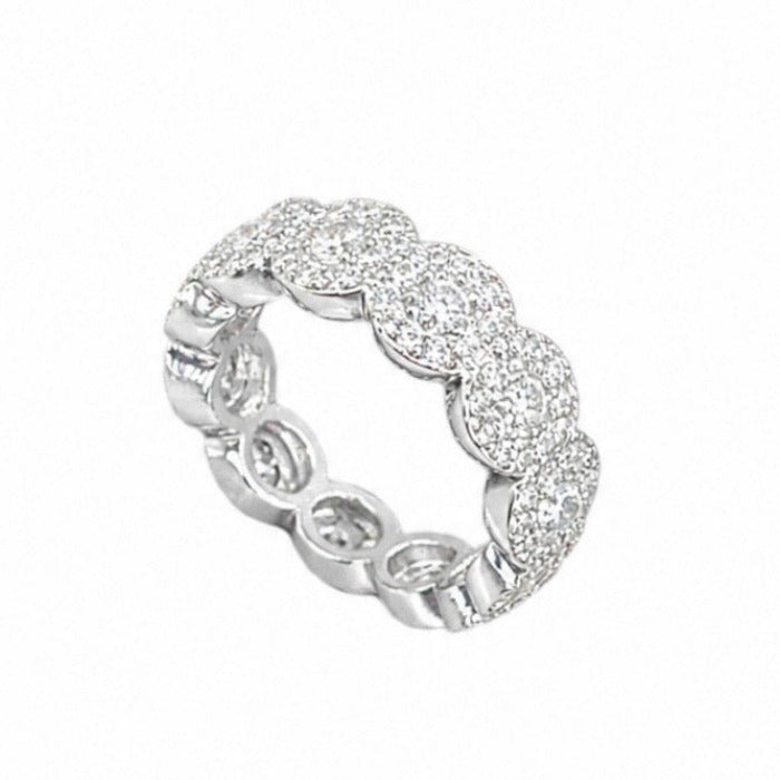 14K White Gold Diamond Band Ring 3.90CT Size 6 WB515 NJJJ