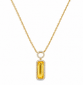 14K Yellow Gold 3.86CT Yellow Citrine & 0.18CT Diamond Pendant Necklace – 16” AJJ