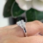 14K White Gold AGI Certified Clarity Enhanced Natural Diamond Ring – 3.01CT Center / 0.73CT Side Diamonds G/SI2 | RADER017