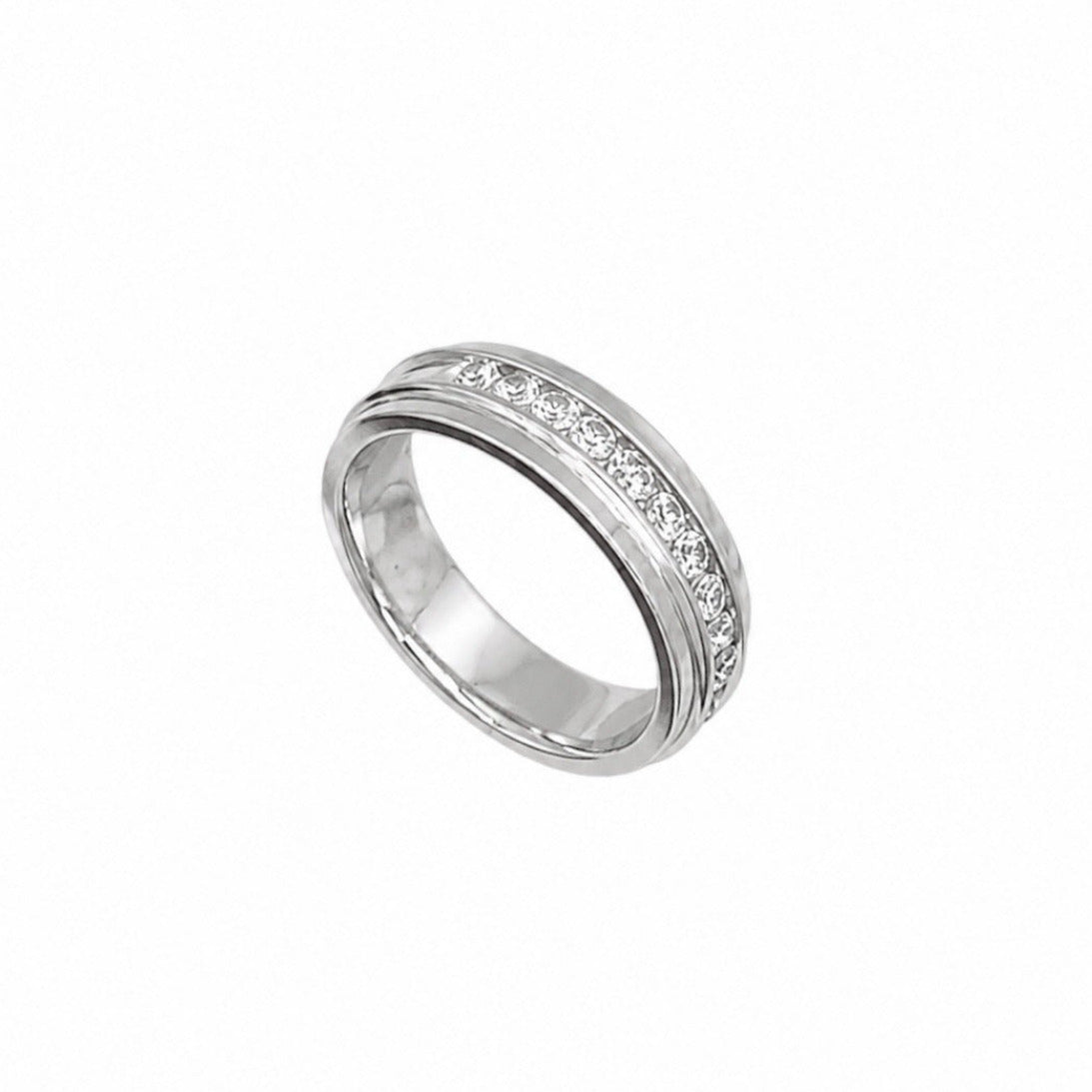 14K White Gold Men’s Round Diamond Band Ring – 0.55 CTW | WB21 LTJ