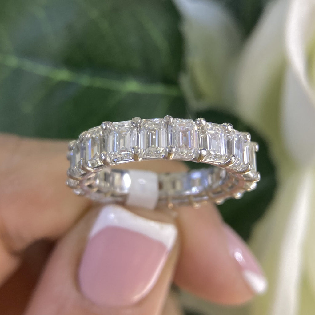 Platinum Emerald Cut Diamond Eternity Band – 7.58CT F/VS2 | WB681