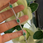 18Kt White Gold Necklace 2.41ct Diamonds rd cut Natural , 1.63ct Emeralds. RDN017 GAZJ