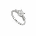 14K White Gold Diamond Ring with 0.90CT Princess Cut Clarity Enhanced Center Diamond – 1.10CT EMDR025 INJJ