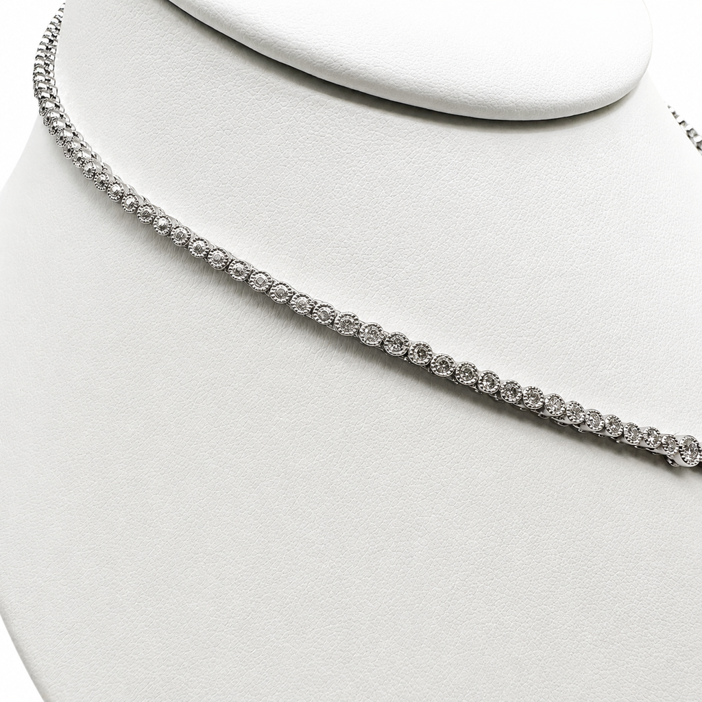18K White Gold Emerald & Diamond Necklace – 1.50ct Emerald, 1.70ct Diamonds DN026 ILJJ