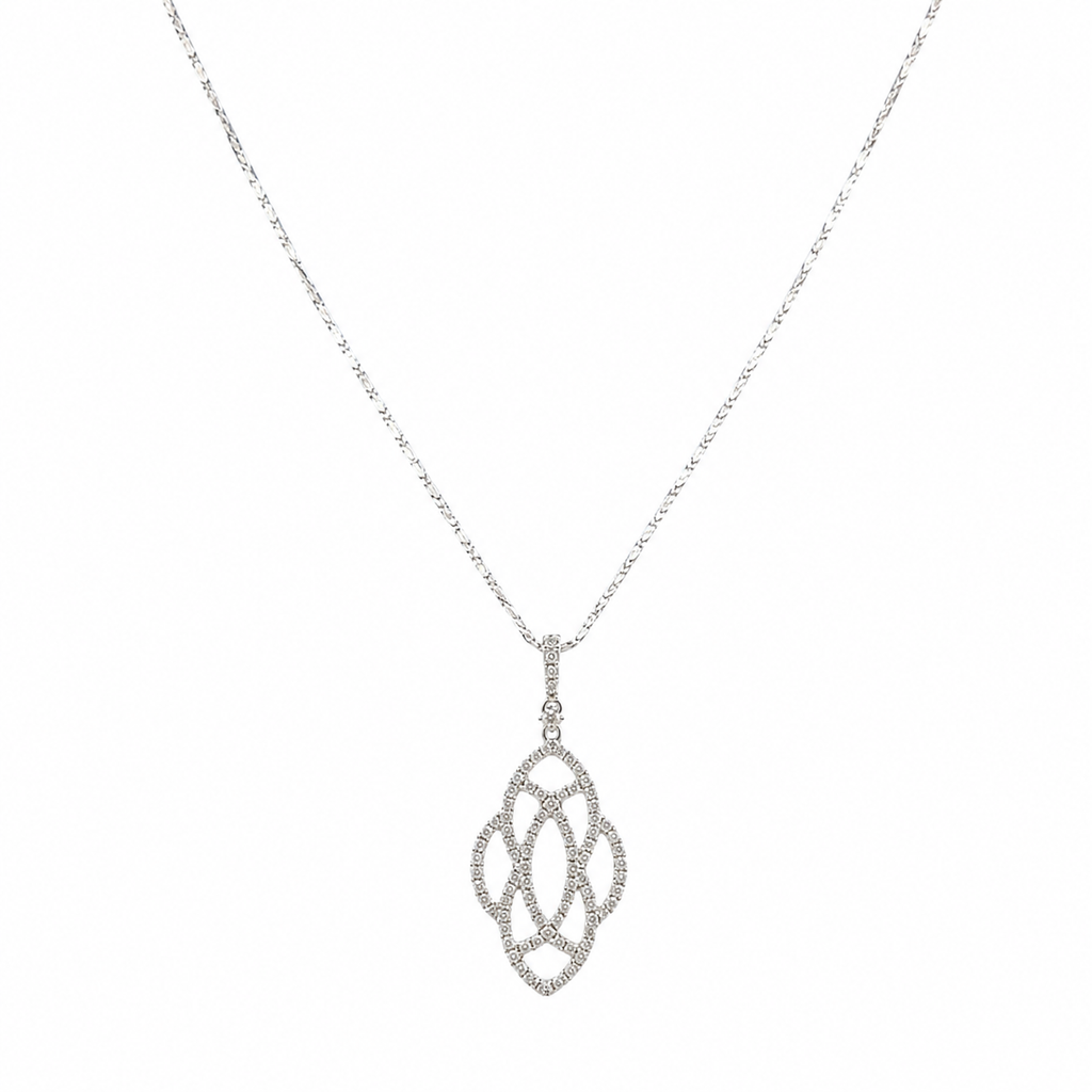 18K White Gold Diamond Necklace – 0.96 CT Diamonds LZT ITJ