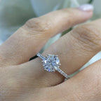14K White Gold Lab-Grown Diamond Ring – 1.52CT Center / 0.35CT Side Diamonds G/VS1 | RDER197