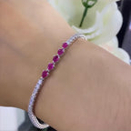 18K White Gold Ruby & Diamond Tennis Bracelet – 0.95CT Rubies / 1.30CT Diamonds | RDB004