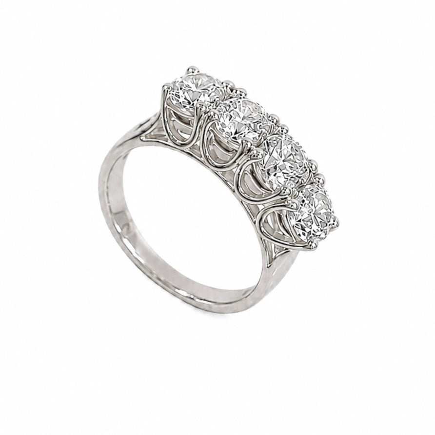 14K White Gold Round Diamond Ring 2.05CT WB070 GETJ