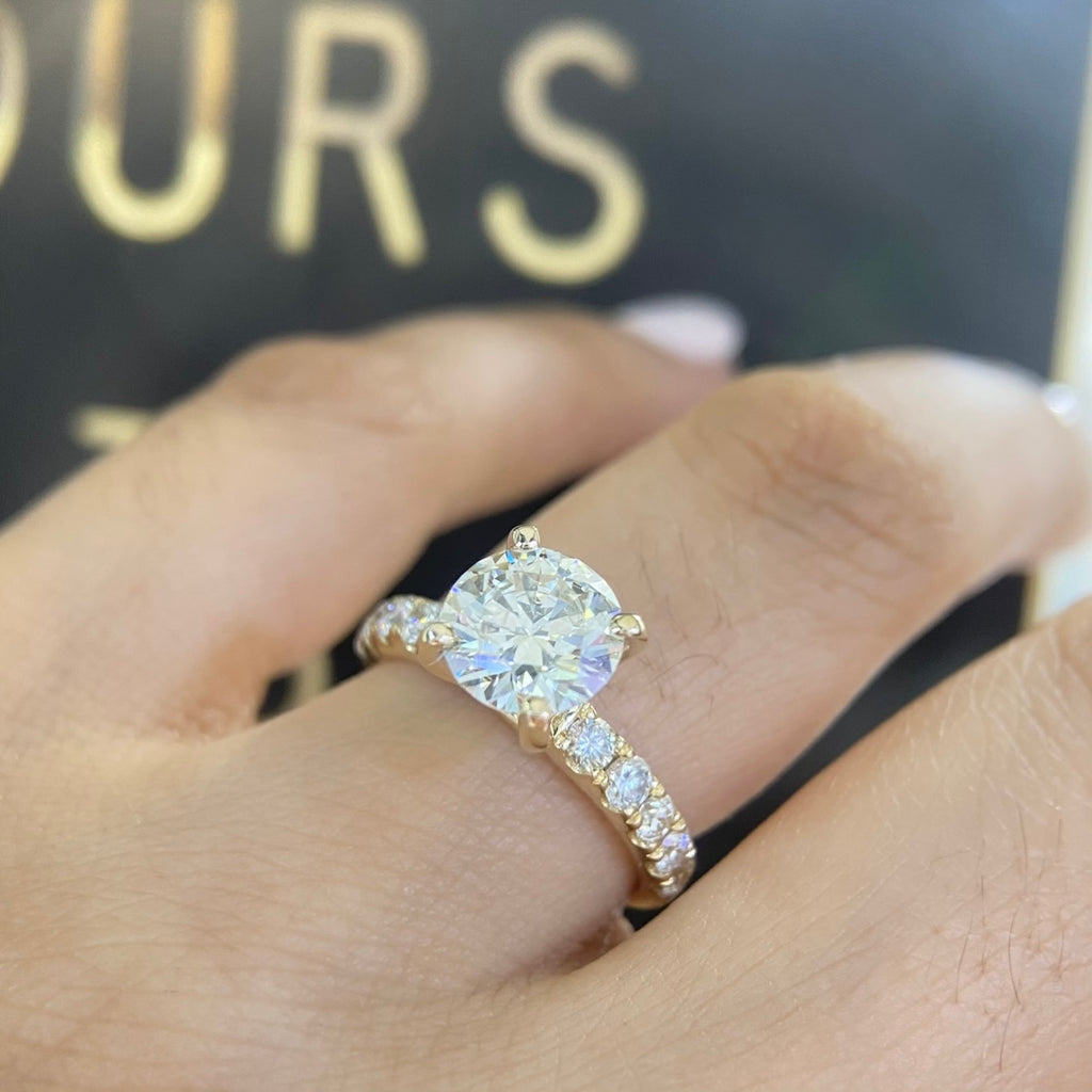 14K Yellow Gold Diamond Ring – 2.01CT Center / 0.70CT Side Diamonds F/SI1 | RDER017