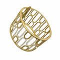 14K Yellow Gold Wide Diamond Bangle Bracelet 5.37CT Round Diamonds PJB6224-001