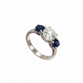 14K White Gold Ring 1.50CT Clarity Enhanced Diamonds & 0.98CT Sapphire SDR041 NEJJ