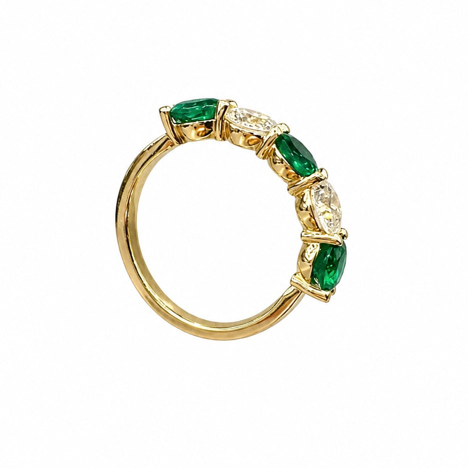 14K Yellow Gold Emerald & Diamond Ring – 1.72ct Emeralds & 1.08ct Diamonds EMDR037 GAJJ
