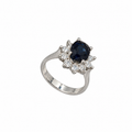 14K White Gold Ring 1.10CT Diamonds & 3.98CT Sapphires SDR097 LTJ, GJJJ