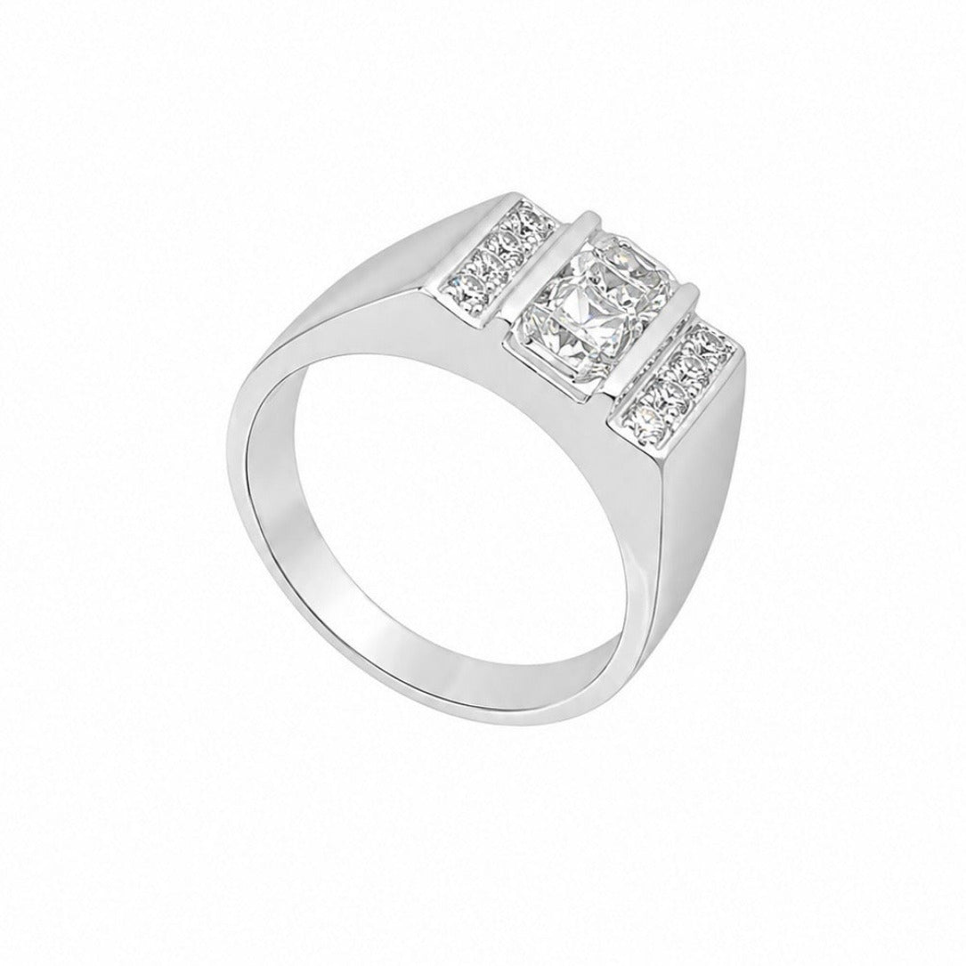 18K White Gold 1.90CT Lab Diamond Ring with 0.20CT Natural Diamond Accents DR012 GJJJ