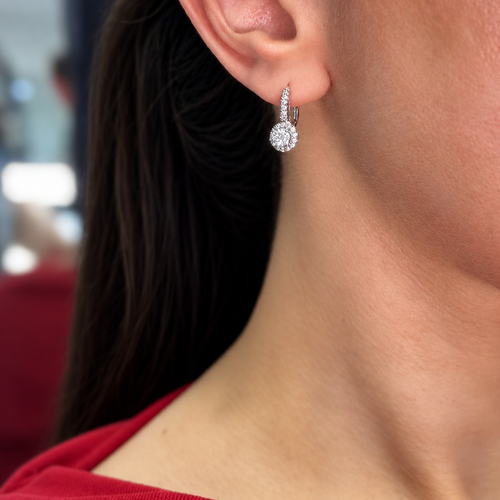 14K White Gold Diamond Earrings – 1.34 CT IIJJ