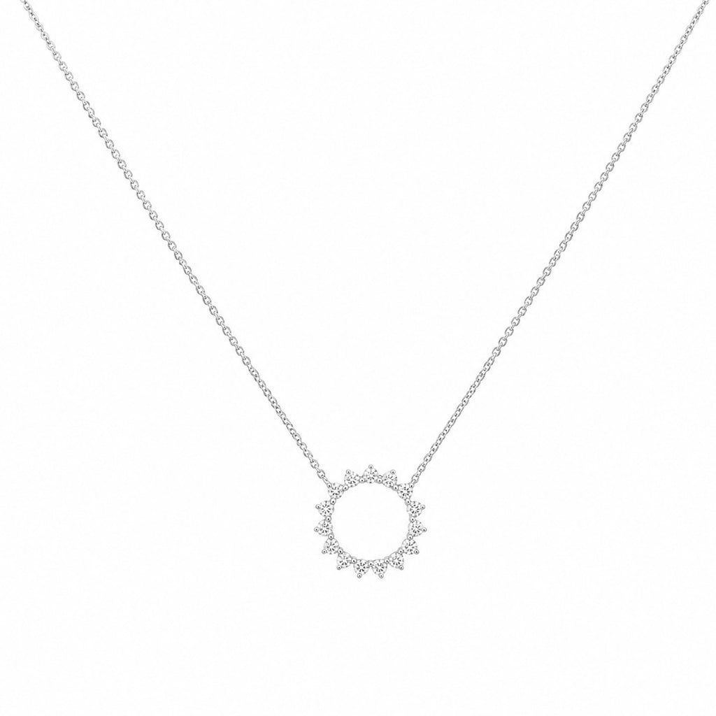 14K White Gold Circle of Love Diamond Necklace | 0.46 CT Round Diamonds | Adjustable 18 Inch KAN60610AWG