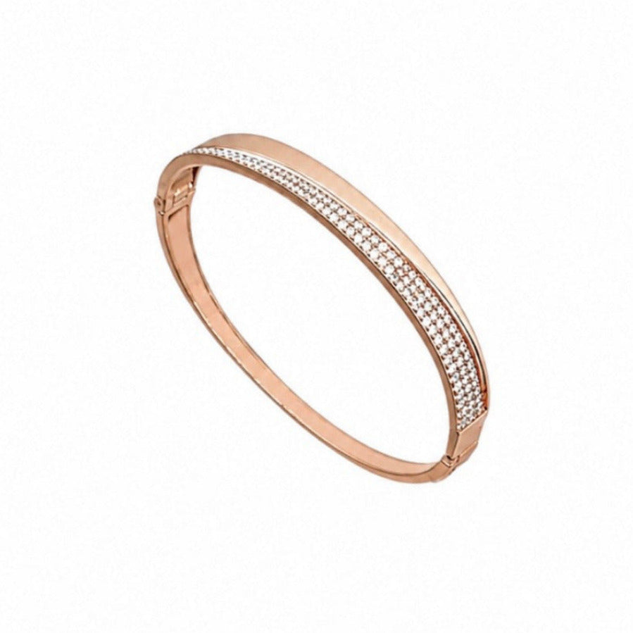 Rose Gold Diamond Fancy Stacking Bangle -  0.78CT Diamonds