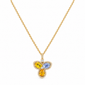 14K Yellow Gold Pendant Necklace with 0.17ct Diamonds & 2.93ct Color Stones  DC-N11964-3