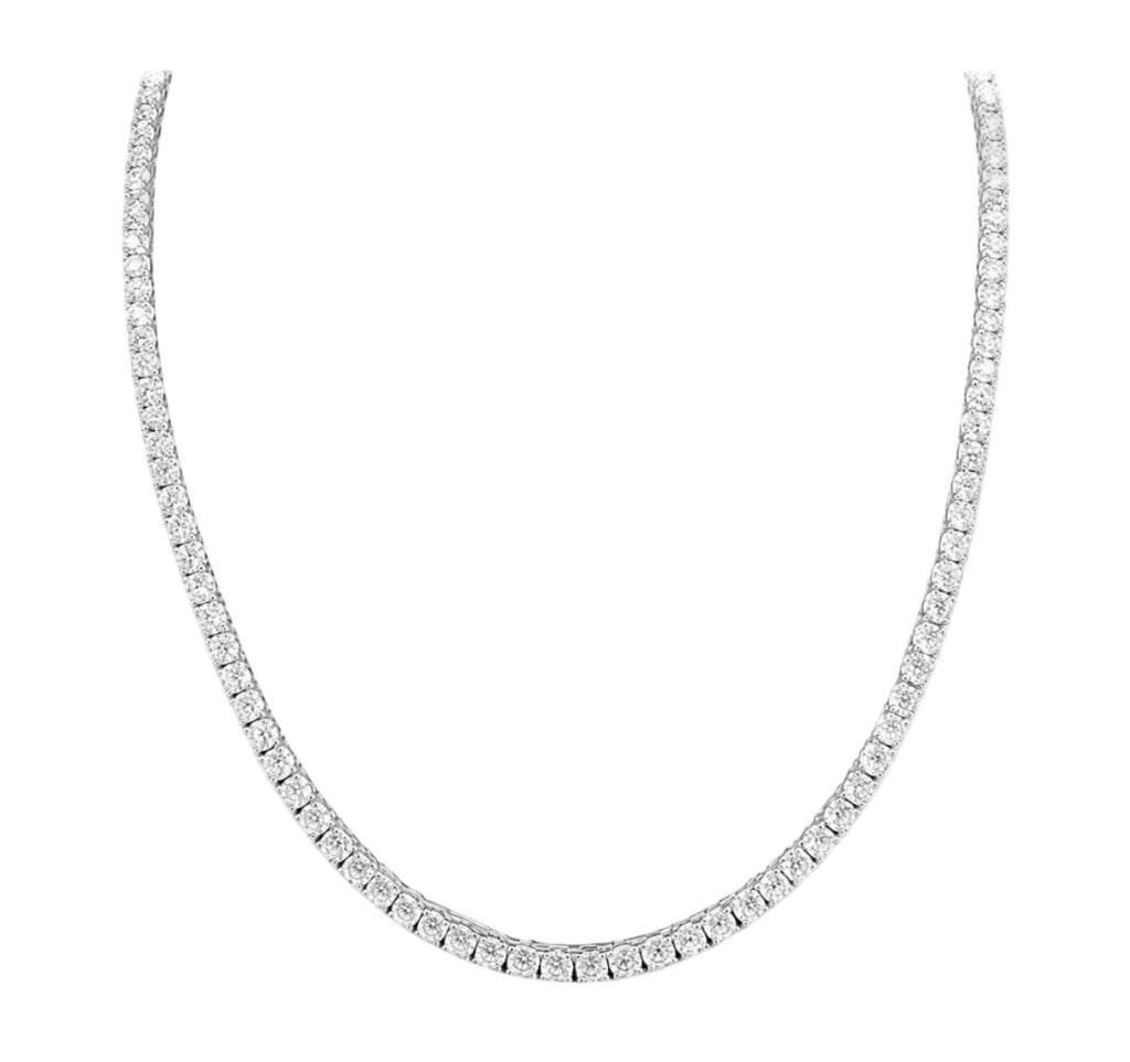 14K White Gold Lab Grown Diamond Tennis Necklace – 16.90ct, 17 Inches DN0079 NJJJ