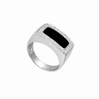 14K White Gold Diamond & Onyx Ring – 0.27ct Diamonds  W8601 ZJJ