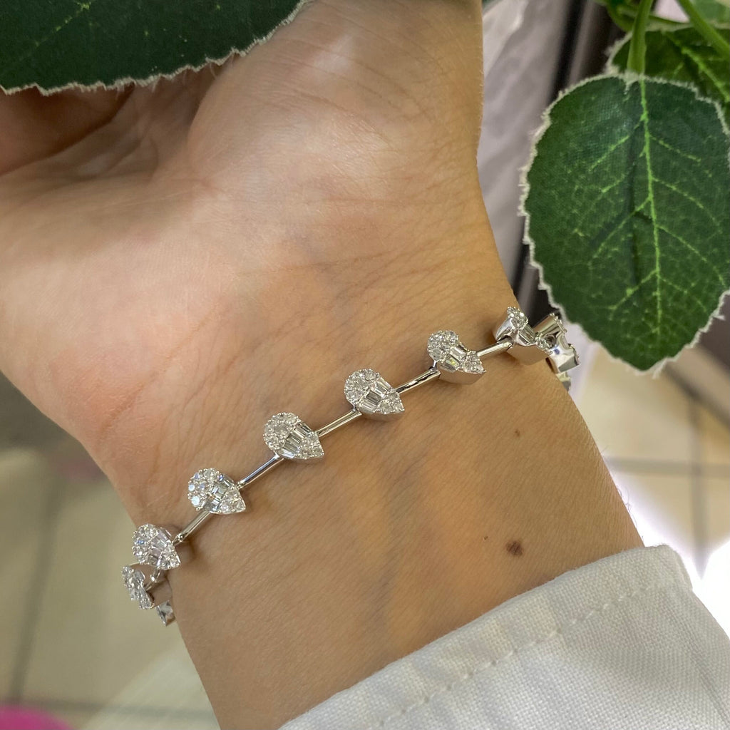 14K White Gold 2.65ct Diamond Bracelet SI F-G DB081 ISEJ