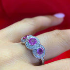 14K White Gold Pink Sapphire & Diamond Ring – 1.00CT Pink Sapphire / 0.40CT Diamonds | SDR045